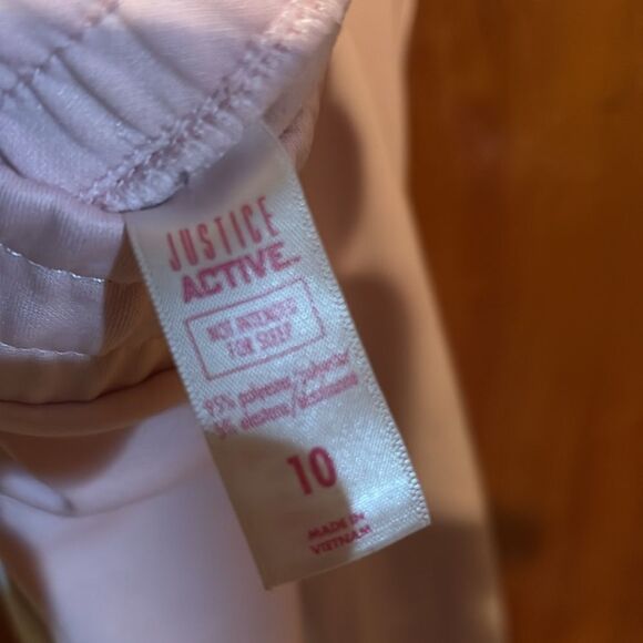 Justice Pink Jogger Pants with White Stripes - Picture 3 of 3